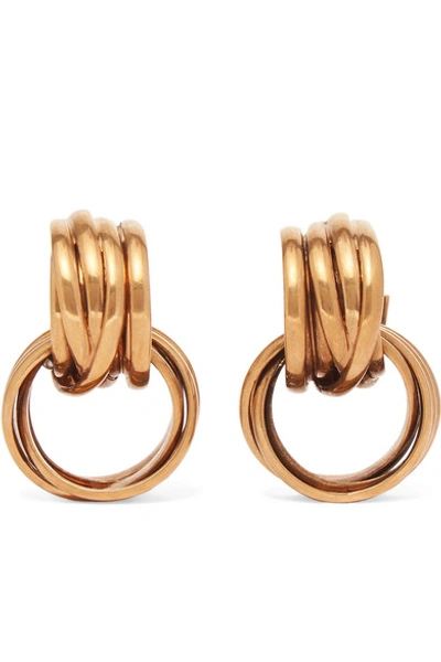 Shop Balenciaga Burnished Gold-tone Earrings