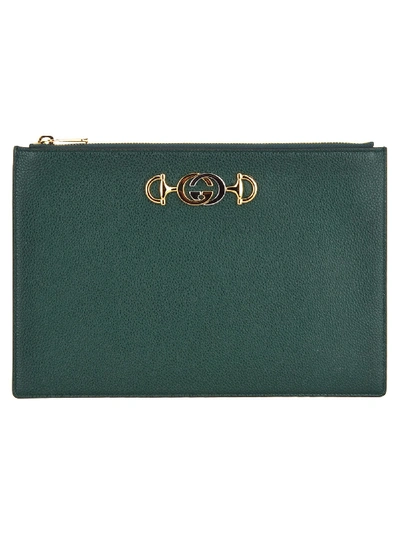 Shop Gucci Pouch Borghese In Green