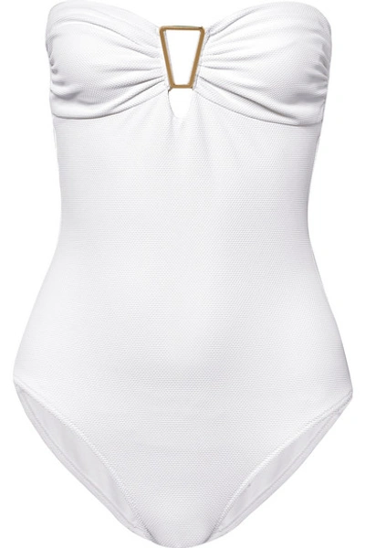 Shop Melissa Odabash Argentina Embellished Swimsuit In White