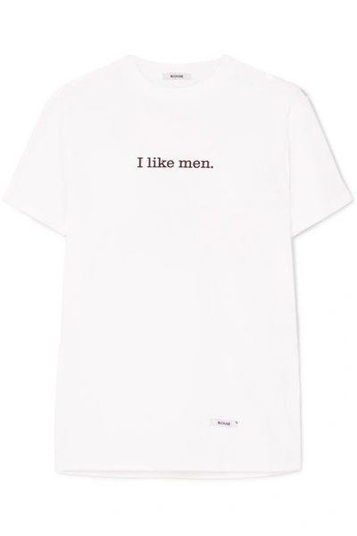 Shop Blouse I Like Men Printed Cotton-jersey T-shirt In White