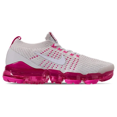 Shop Nike Women's Air Vapormax Flyknit 3 Running Shoes In Pink / White