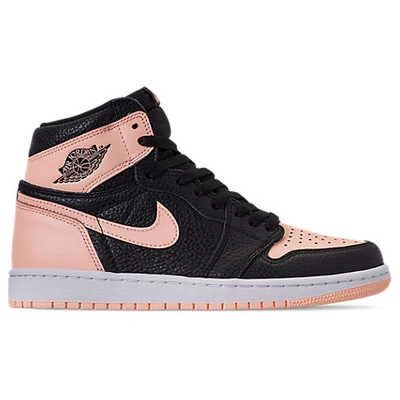 Shop Nike Men's Air Jordan Retro 1 High Og Basketball Shoes, Pink/black