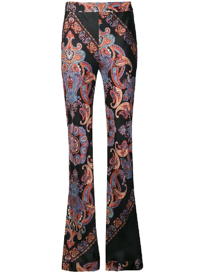 Shop Chloé Tailored Flared Paisley Trousers - Black