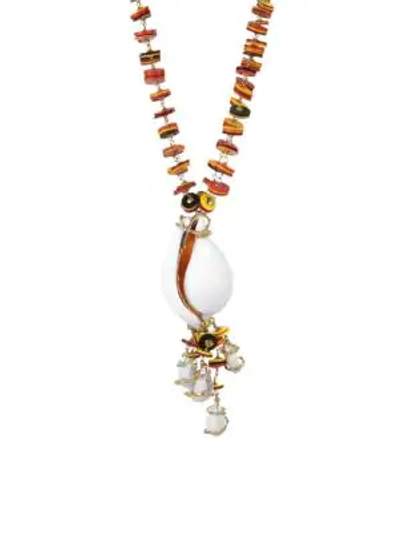 Shop Rosantica Viper Long Shell Necklace In Multi