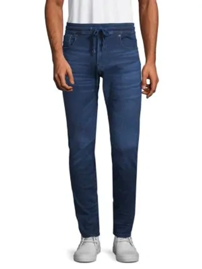Shop G-star Raw Drawstring Slim-fit Jeans In Medium Blue