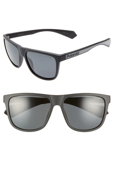 Shop Polaroid Plastic Core 57mm Polarized Sunglasses - Black