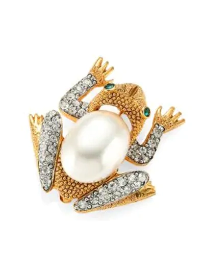 Shop Kenneth Jay Lane Faux Pearl Frog Pin