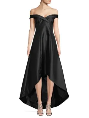 calvin klein off the shoulder high low dress