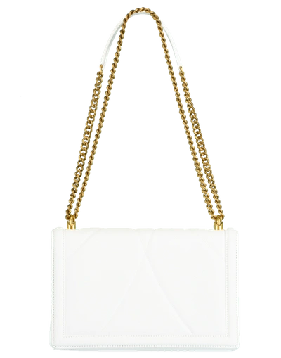 Shop Dolce & Gabbana Devotion Medium Flap Chain Bag In White