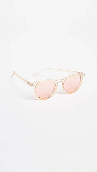 Shop Le Specs Fire Starter Sunglasses In Blonde/coral Tint