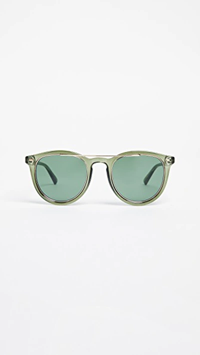 Shop Le Specs Fire Starter Sunglasses In Khaki/green Mono