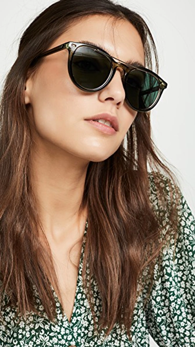 Shop Le Specs Fire Starter Sunglasses In Khaki/green Mono