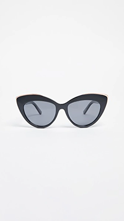 Shop Le Specs Beautiful Stranger Sunglasses In Black