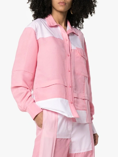 Shop Jw Anderson Bubblegum Contrast Panel Shirt In Pink