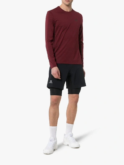 Shop Salomon S/lab Fats Wing Double-layer Track Shorts In Black