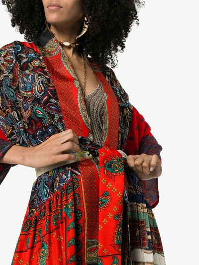 Shop Rianna + Nina 'volant' Kimono Aus Seide In Multicoloured