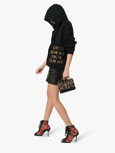 Shop Gucci Sequin Embroidered Button-down Sweatshirt In Black