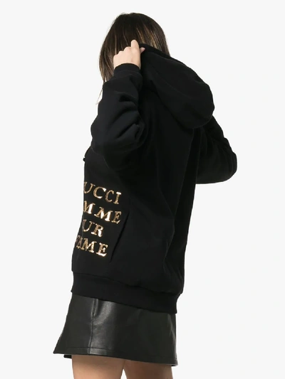 Shop Gucci Sequin Embroidered Button-down Sweatshirt In Black