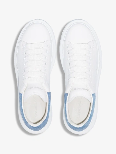 Shop Alexander Mcqueen White And Blue Oversized Sneakers