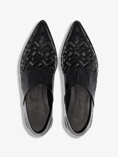 Shop Haider Ackermann Black Babouch Laser Cut Leather Flat Loafers