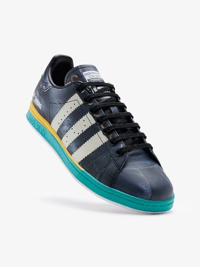 Shop Adidas Originals Adidas By Raf Simons Blue X Raf Simon Stan Smith Low Top Sneakers In Black