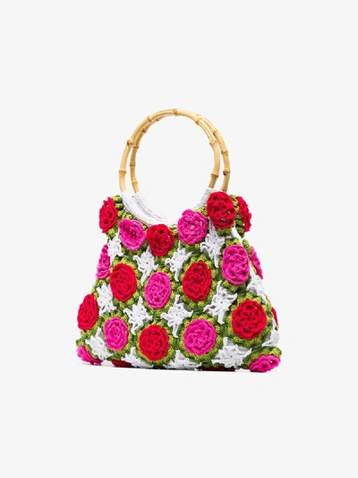 Shop My Beachy Side 'rosetta' Handtasche In White/pink/green