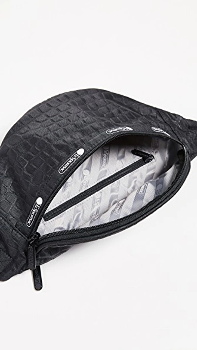 Shop Lesportsac Carlin Belt Bag In Black Croco