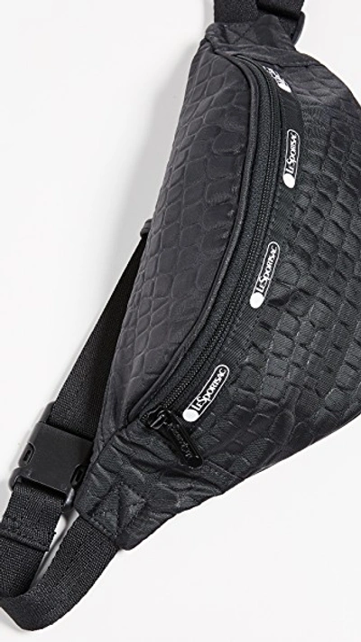 Shop Lesportsac Carlin Belt Bag In Black Croco