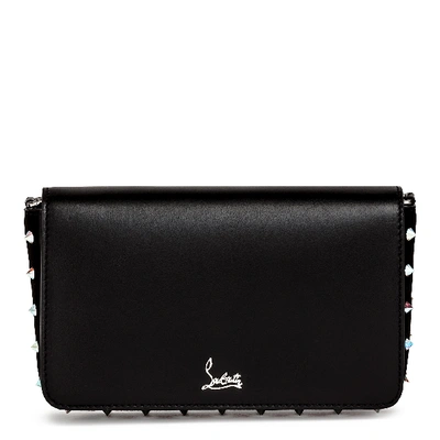 Shop Christian Louboutin Zoompouch Black Leather And Suede Shoulder Bag