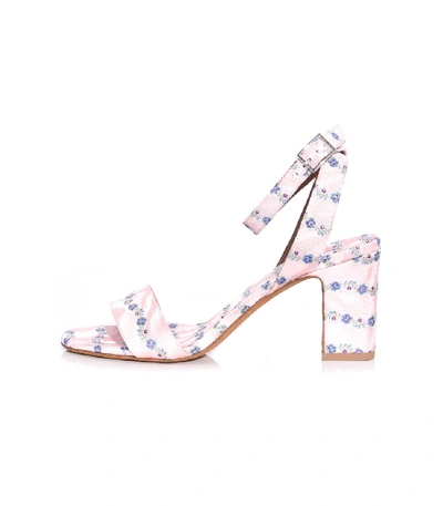 Shop Tabitha Simmons Leticia Heel In Light Pink Striped Jacquard