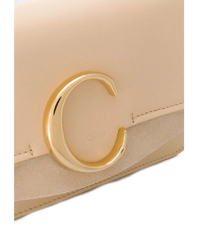 Shop Chloé C Mini Wallet Bag In Neutral