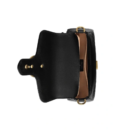 Shop Gucci Gg Marmont Mini Top Handle Bag In Black