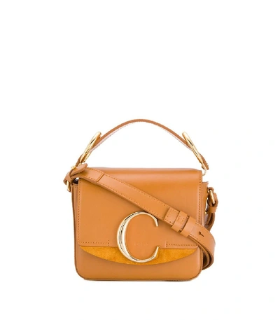 Shop Chloé C Mini Crossbody Bag In Brown