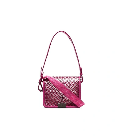 Shop Off-white Netted Crossbody Bag In Pink
