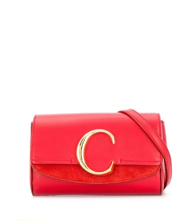 Shop Chloé C Belt Bag In Red