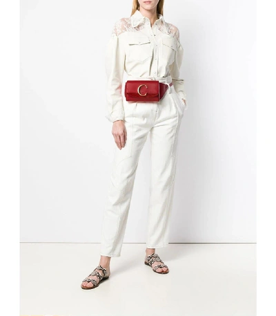 Shop Chloé C Belt Bag In Red