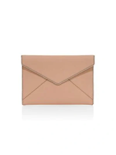 Shop Rebecca Minkoff Leo Leather Envelope Clutch In Clay