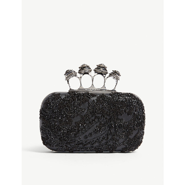 black sequin clutch bag