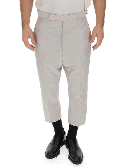 Shop Rick Owens High Waist Cropped Trousers In Oyster