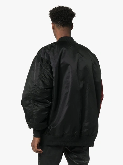 Shop Faith Connexion Contrasting Face Bomber Jacket In Black