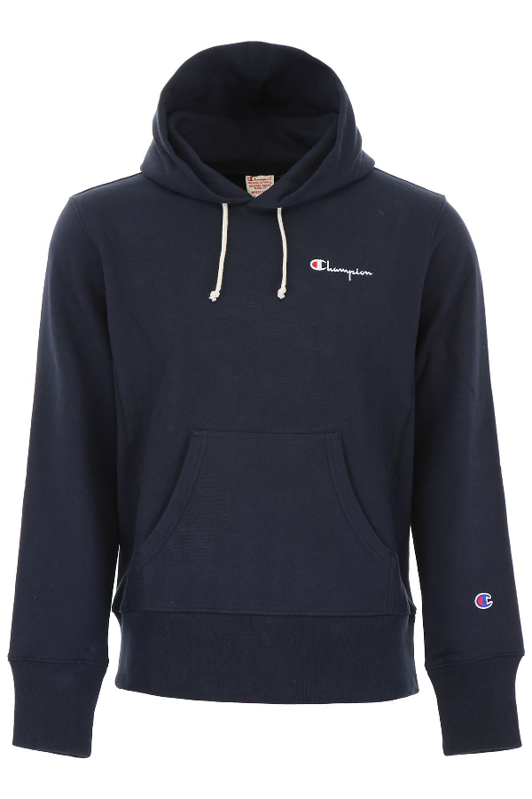 Champion Small Logo Hoodie In Nny Navy | ModeSens