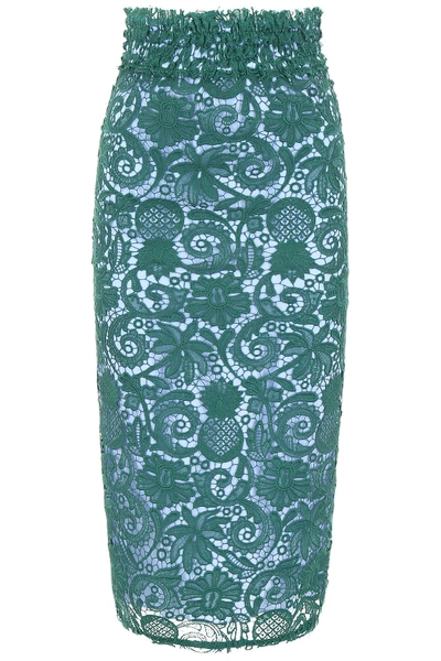 Shop N°21 Lace Pencil Skirt In Green Light Blue