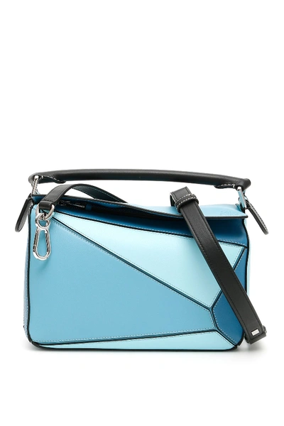 Shop Loewe Multicolor Small Puzzle Bag In Light Blue Aqua