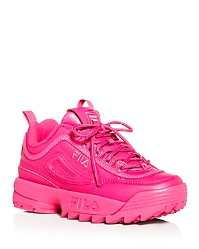 Shop Fila Women's Disruptor 2 Premium Low-top Sneakers In Neon Pink