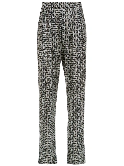 Shop Andrea Marques Printed Straight Trousers - Multicolour