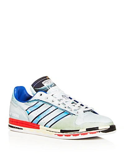Shop Adidas Originals Raf Simons For Adidas Men's Rs Micro Stan Leather Low-top Sneakers In Silver/red