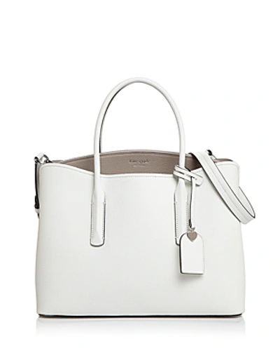 Shop Kate Spade New York Margaux Large Leather Satchel In Optic White Multi/gold