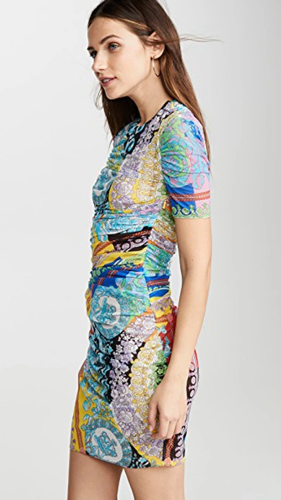 Shop Versace Graphic Print Dress In Multi