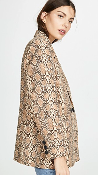 Shop Anine Bing Madeleine Blazer In Python