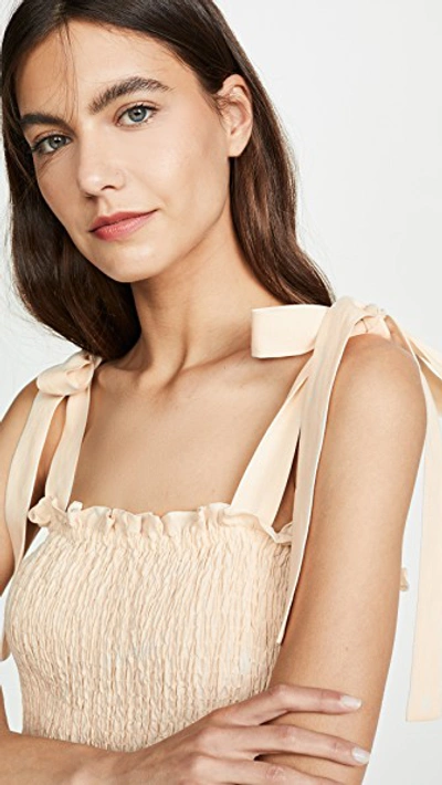 Shop Rebecca Taylor Sleeveless Linen Smock Jumpsuit In Cream